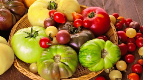 Organic Heirloom Tomatoes From Backyard Stock Footage Video 100