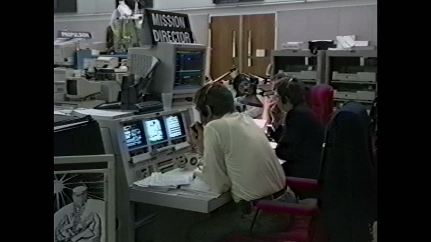 America Circa 1990s Mission Control Stock Footage Video 100