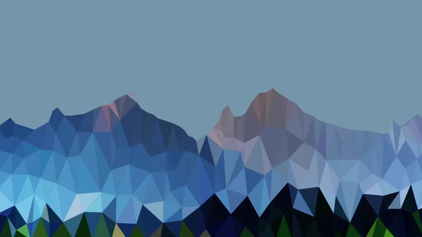 Abstract Low Poly Mountain Landscapes Background. Loop Background ...