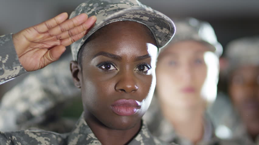 4K Close Up On Faces Of Mixed Ethnicity Female Soldiers Standing To Attention And Saluting 4K Close Up On Faces Of Mixed Ethnicity Female Soldiers Standing To Attention And Saluting