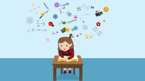 Cartoon Animation Girl Student Reading Education Stock Footage Video (100%  Royalty-free) 12058181 | Shutterstock