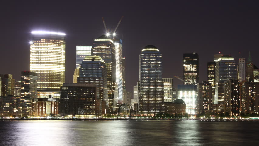 Stock video of timelapse of lower manhattan at night | 1211281 ...