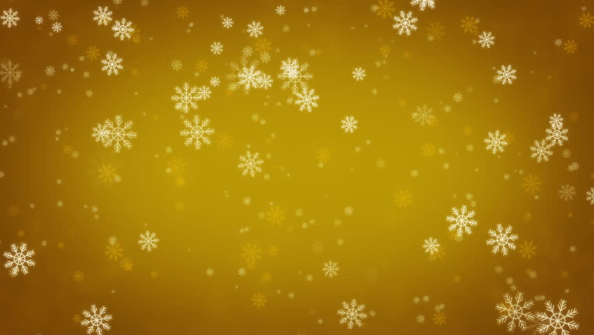 Beautiful Snowflakes - Winter Gold Stock Footage Video (100% Royalty