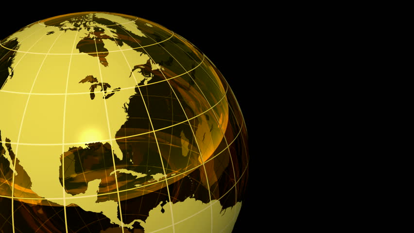 Earth Globe Blue And Yellow Rotating Loop Stock Footage Video 2380298