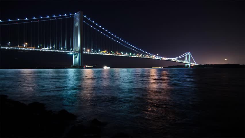 Night Verrazano Bridge Stock Footage Video (100% Royalty-free) 12483011 ...