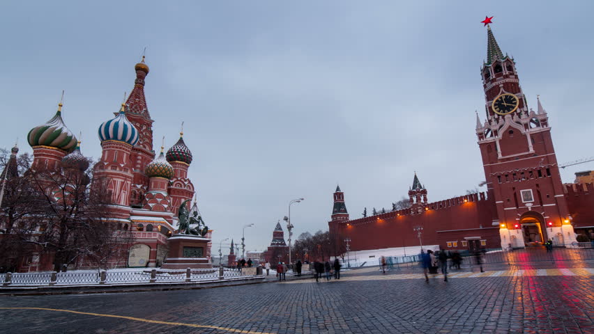 MOSCOW, RUSSIA - CIRCA SEPTEMBER 2014: 4K Timelapse, Tourists Walk On ...