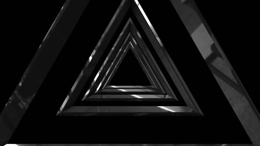 Vídeo stock de 3d Metallic Triangle Tunnel Background (100% livre de