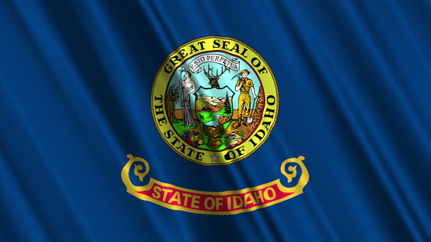 Flag Of Idaho In The Shape Of Idaho State With The Usa Flag In The Background Animation Stock 4348