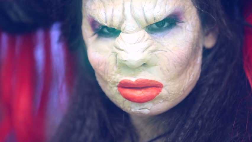 Woman with an Ugly Witch Stock Footage Video (100% Royalty,free) 13851761