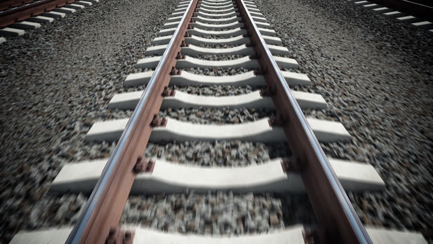 Camera Moves Along Railway. Seamless Stock Footage Video (100% Royalty ...