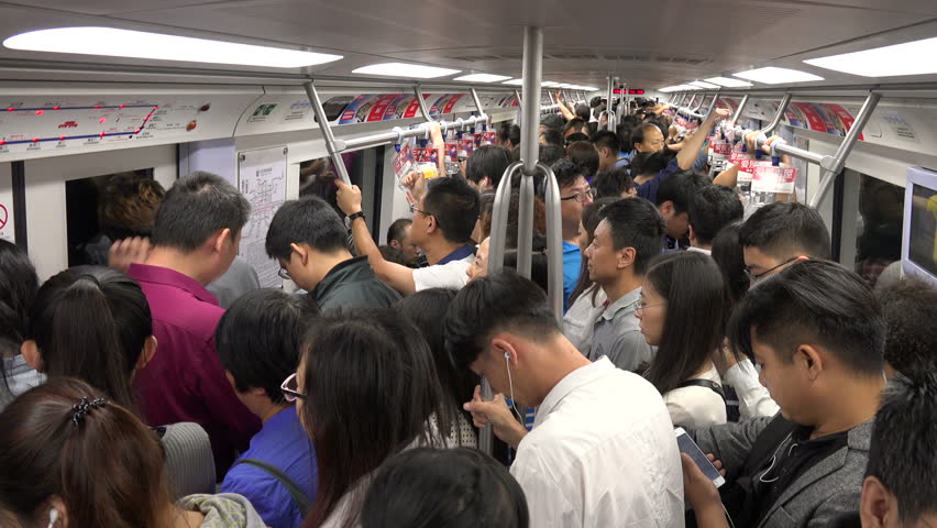 BEIJING, CHINA - SEPTEMBER 2015: Crowds Of People Use The Subway (metro ...