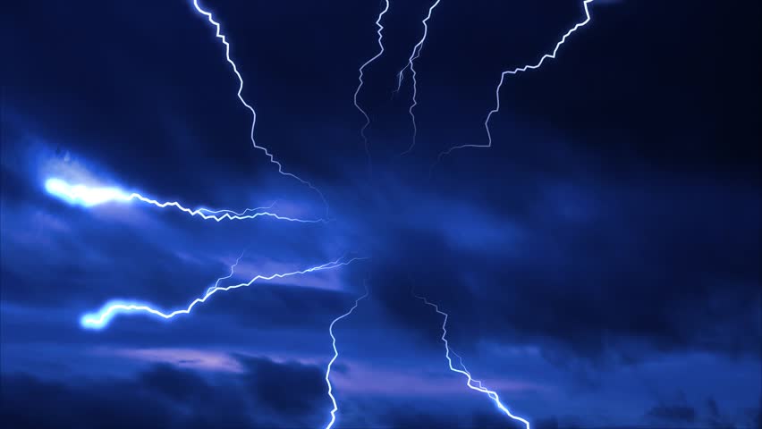 Blue Clouds Lightning Storm Background Effect Blue Clouds Lightning Storm Background Effect