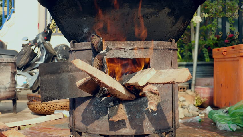 Large Cooking Pot Over Makeshift Wood Burning Fire Pit Extreme