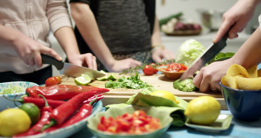 Preparing Taco Vegetables in a Stock Footage Video (100% Royalty-free