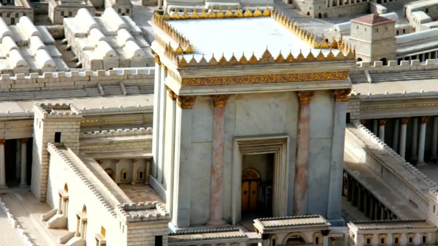 Closeup Model Of The Second Temple .jerusalem.the Holy Temple Stood On 