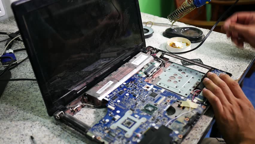 Man Checking Notebook Repair Damaged Stock Footage Video ...