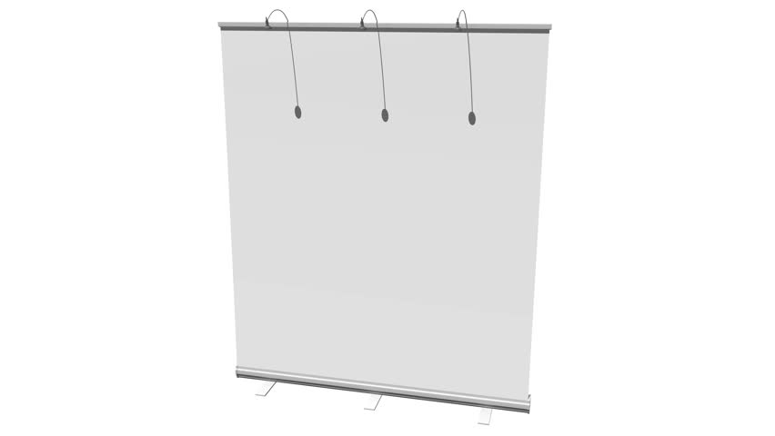 Blank Roll Up Banner Stand Stock Footage Video 100 Royalty Free