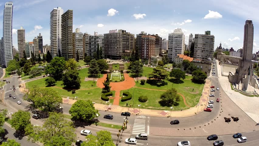 Rosario Argentina Flag Memorial And Cathedral Aerial VIew Stock Footage ...