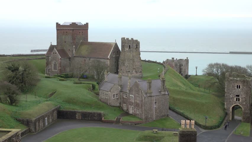 Aerial View Of Dover Castle In Summer, England Stock Footage Video ...