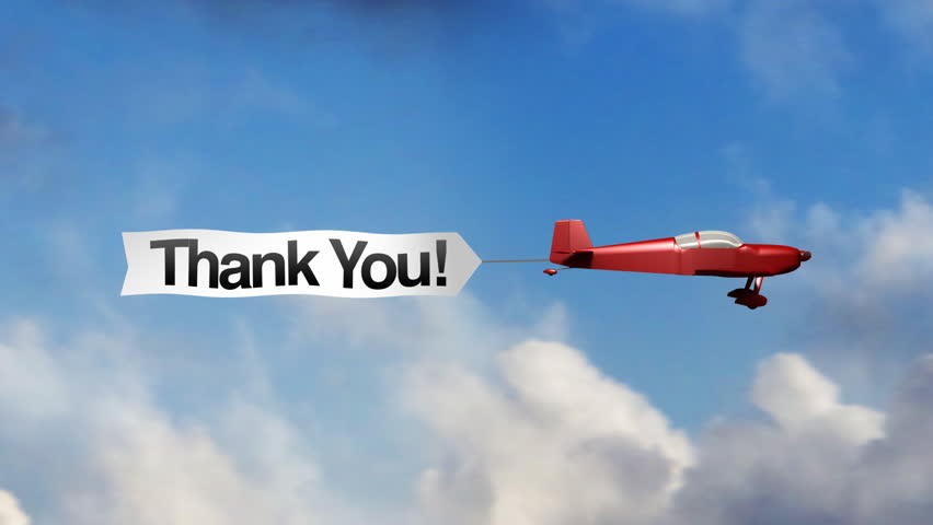 Airplane Banner Thank You Stock Footage Video 1767434