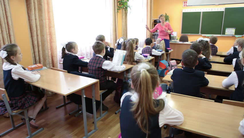 ST. PETERSBURG, RUSSIA - CIRCA MAY, 2016: Primary School Pupils Listen ...