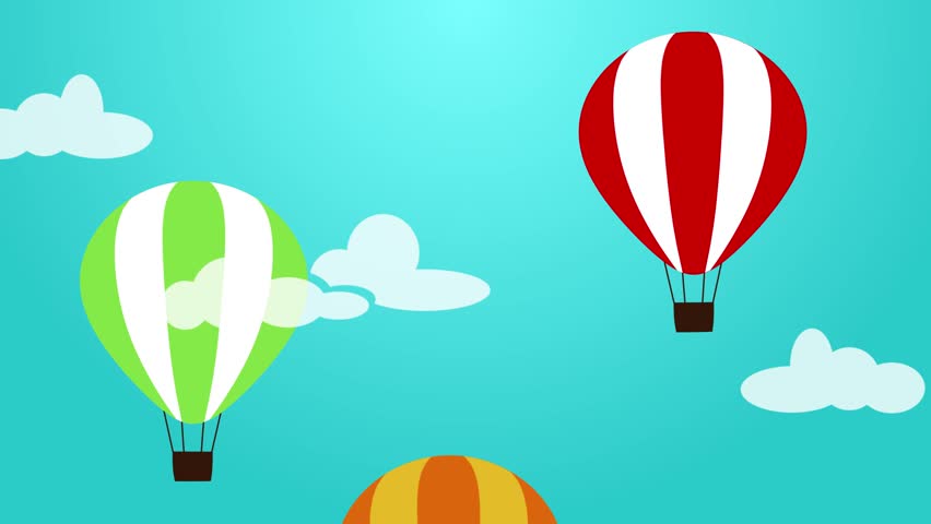  Air  Balloon Loop Animation  Sky Stock Footage Video 100 