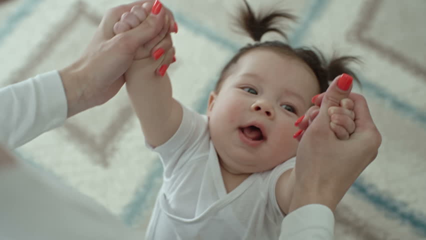 Pretty Little Baby Girl With Stock Footage Video 100 Royalty