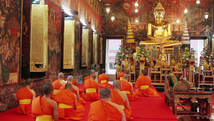 Stock video of buddhist monks pray in temple | 1904701 | Shutterstock