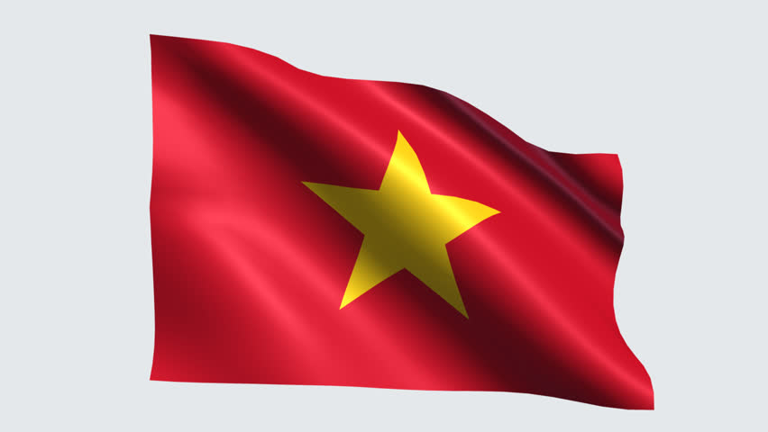 Vietnam Flag with Transparent Background Stock Footage Video (100%
