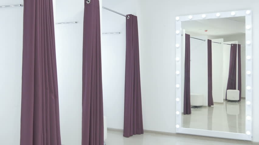 Blackout Curtains In Dressing Room Stock Footage Video 100