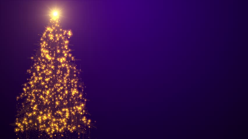 Gold Christmas Tree Background Loopable Stock Footage 