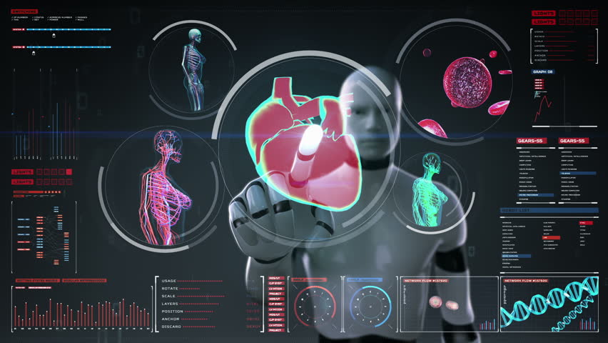 Futuristic Heart Scan. Holographic Medical Application Interface. Stock ...