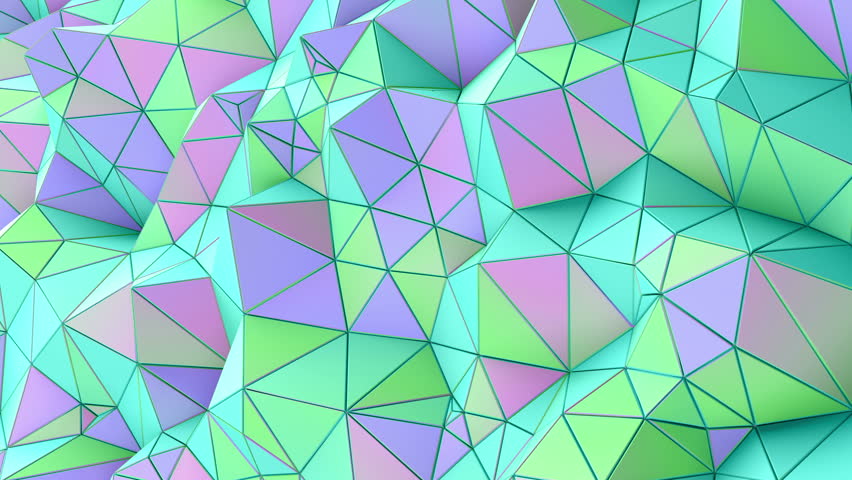 Abstract 3D Render Triangle Background. Loop Video. Low ...