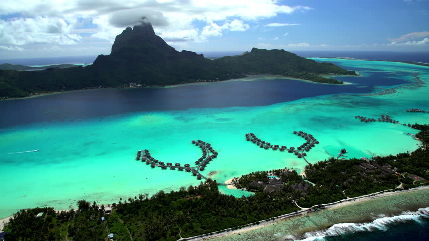 Aerial Bora Bora Mt Otemanu Mount Pahia French Polynesia Atoll Tahitian ...