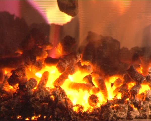 Closeup Of Burn Straw Pellets Stock Footage Video 100 Royalty