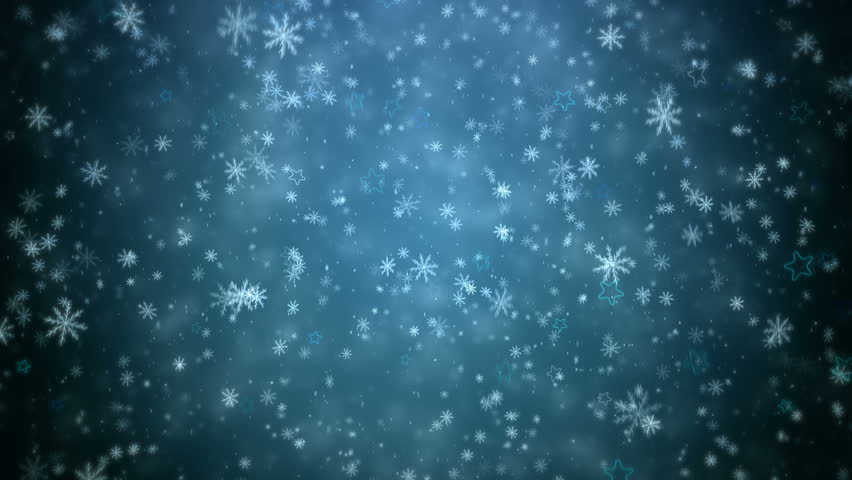 Snowflakes Falling Against A Blue Frosty Background Stock Footage Video ...