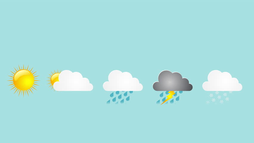Computer Animated Weather Icons with Stock Footage Video (100% Royalty