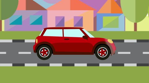 Red Car Driving On Road City Stock Footage Video (100% Royalty-free)  22744921 | Shutterstock