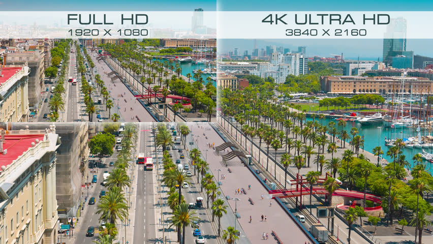 Difference Between Video Standards 4K UHD And Full HD Stock Footage ...