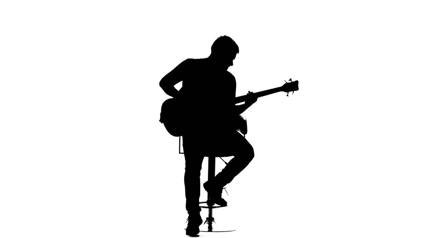 Fan Of Metal Playing Guitar. Black And White Video. Stock ...