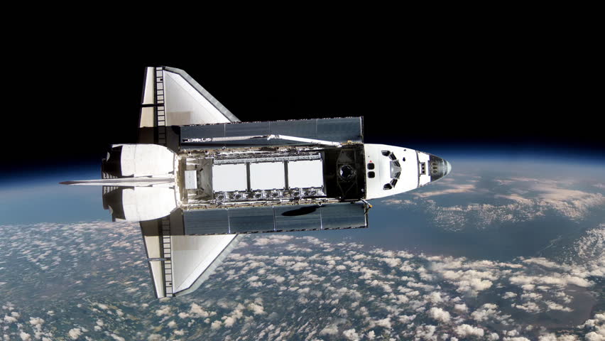 Space Shuttle Floats In Space. Perfect Of Computer Graphics Videos ...