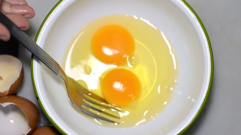 Beat the eggs in a bowl