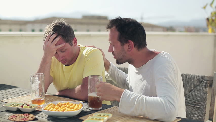 Young Man Comforting His Sad Stock Footage Video 100 Royalty