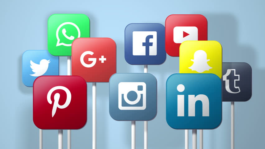 Editorial Animation: Social Media Icons Stock Footage ...