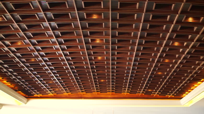 Wood Coffered Ceilings Recessed Panels Stock Footage Video 100 Royalty Free 24247541 Shutterstock