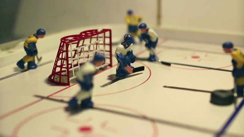 Table Top Hockey Game Macro Stock Footage Video 100