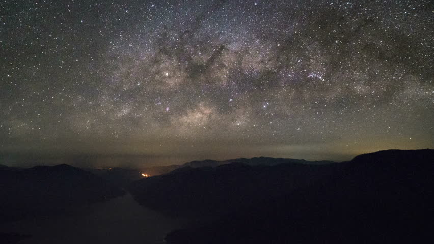 Milky Way Over Mountain Timelapsemountain Stock Footage Video