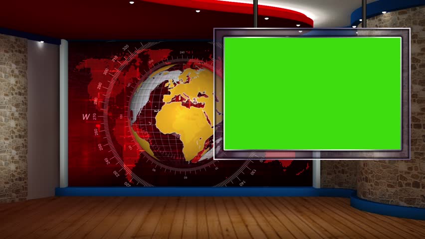 News 51 Broadcast Tv Studio Green Screen Background Loopable Green Images