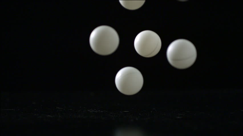 Ping Pong Balls Bouncing Across A Stock Footage Video 100