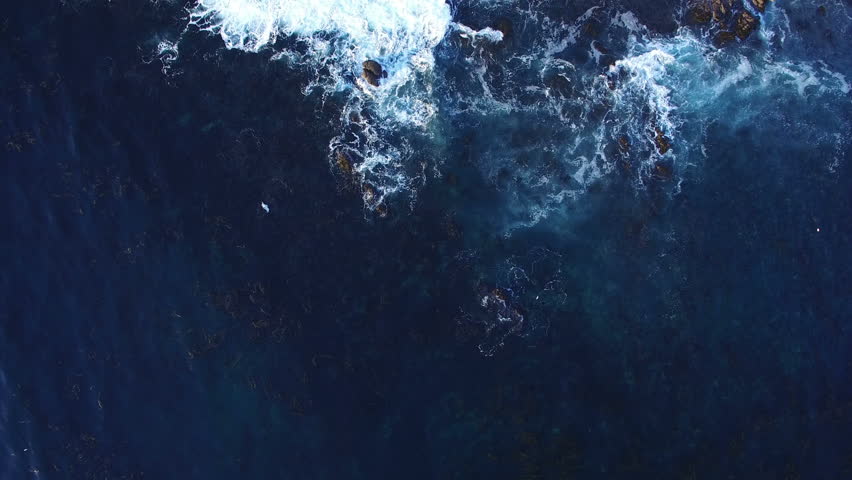 Ocean Birds Eye View Aerial Stock Footage Video (100% Royalty-free